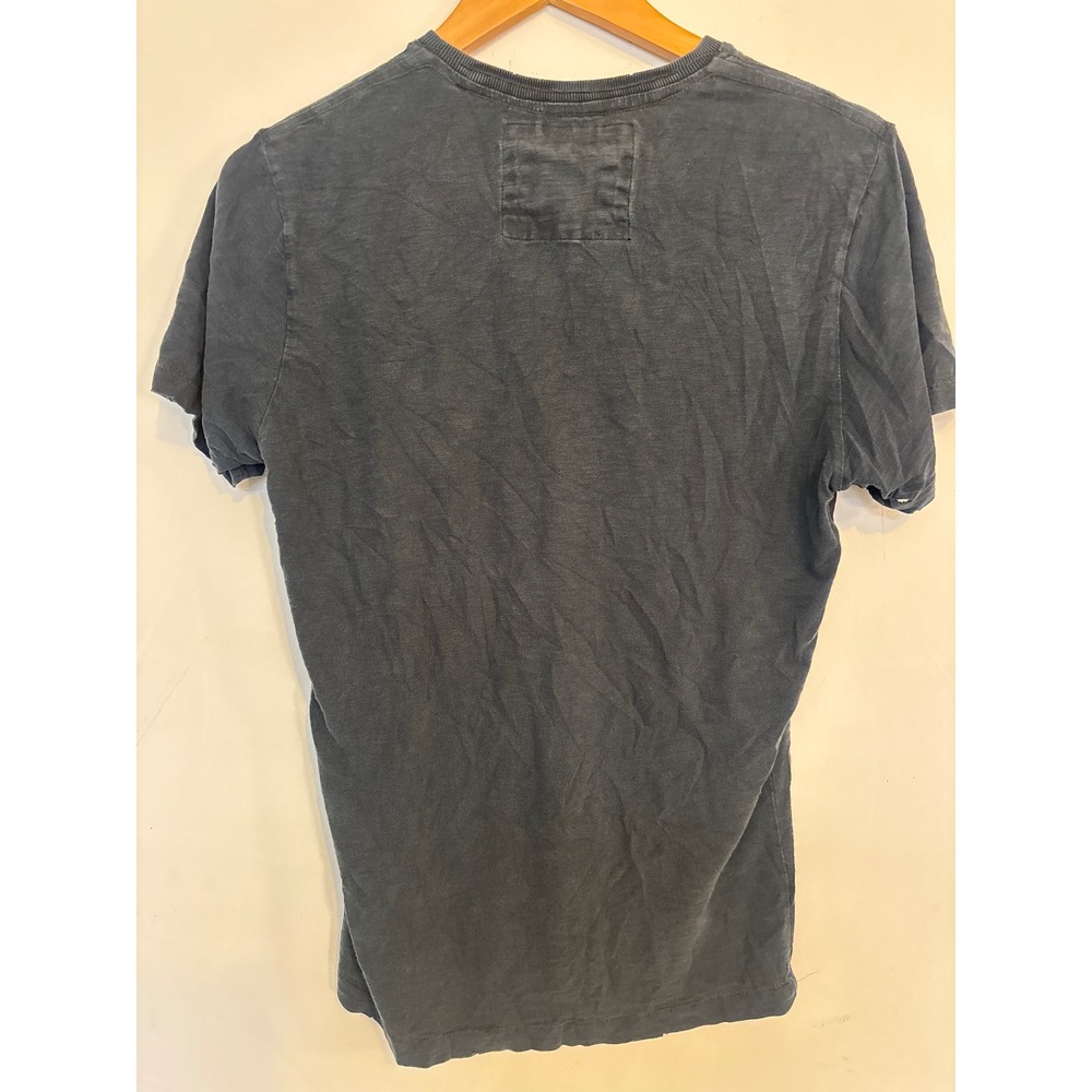 Aeropostale Mens V-Neck Graphic Tee Faded Navy Blue Distressed Logo Small - Picture 2 of 9